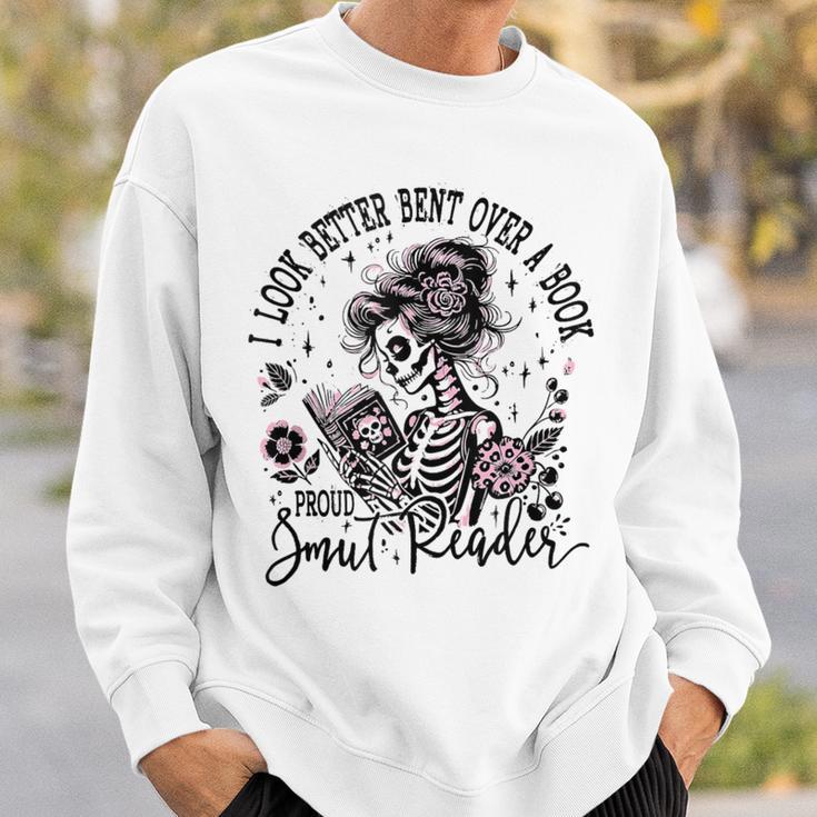 I Look Better Bent Over A Book Smut Reader Skeleton Women Sweatshirt Gifts for Him