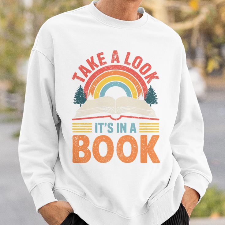 Take A Look It's In A Book Retro Reading Book Lover Premium Tri-Blend Sweatshirt Gifts for Him