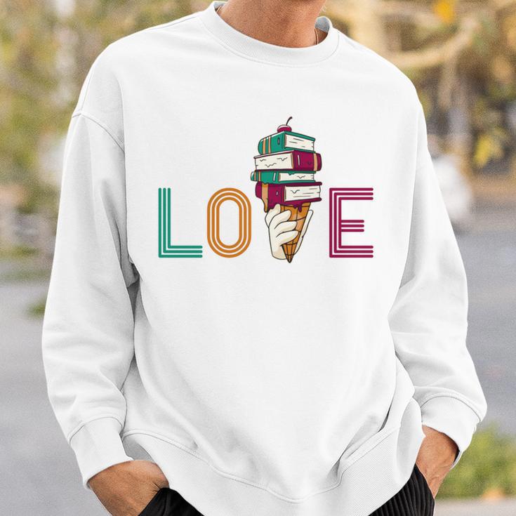 Love Ice Cream Readers Bookmarks Read Librarian Student Book Sweatshirt Gifts for Him