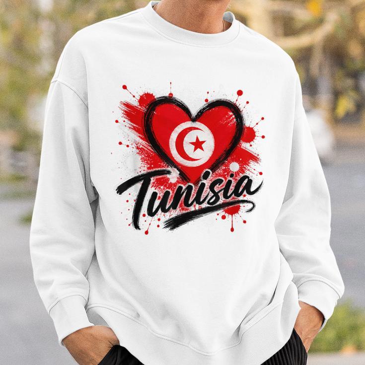 I Love Tunisia 旅行旗 ハート ツーリスト バケーション デザイン スウェットシャツ 彼への贈り物