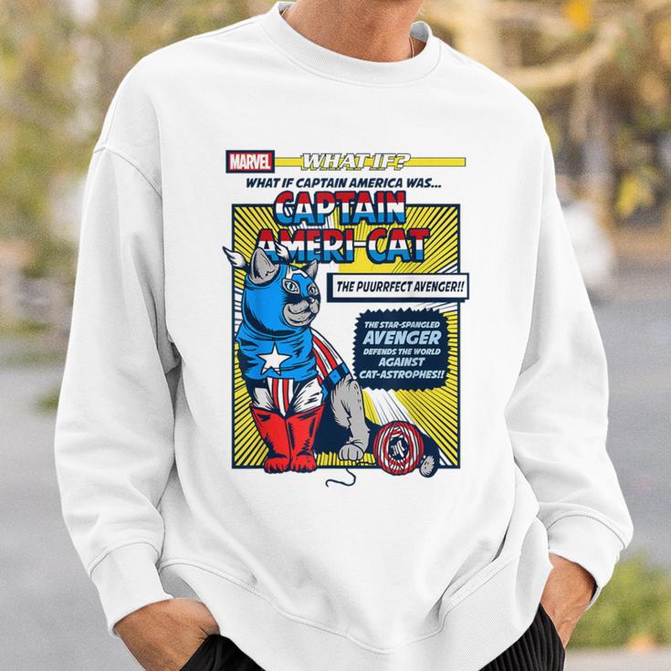 Marvel What If Captain Ameri-Cat Comic Book Cover Sweatshirt Gifts for Him Marvel What If Captain Ameri-Cat Comic Book Cover Sweatshirt Gifts for Him