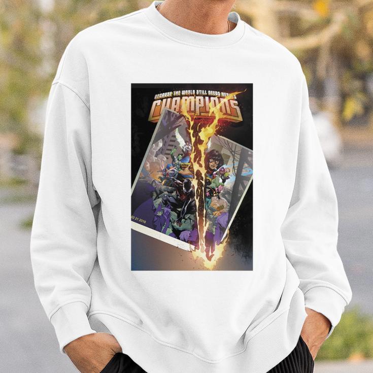 Marvel Comixology Champions Unlimited Comic Book Cover Comfort Colors Crop Top Sweatshirt Gifts for Him