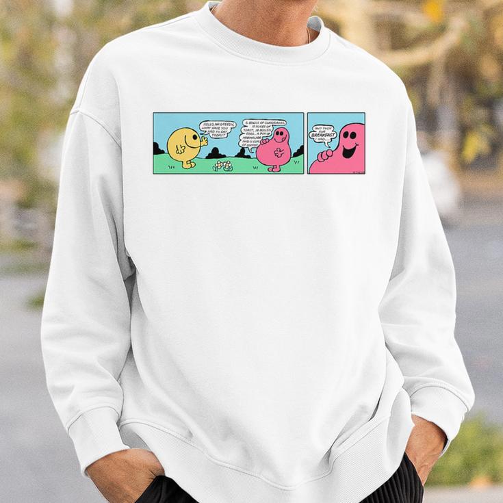 Mr Men Mr Greedy Retro Comic Book Colourful Premium Tri-Blend Sweatshirt Gifts for Him