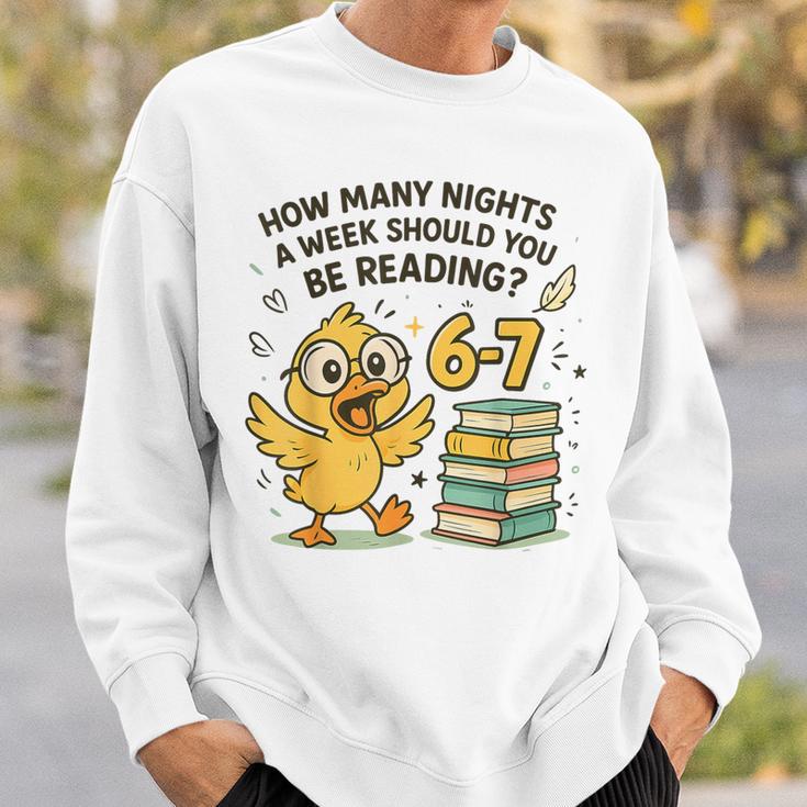 How Many Nights Reading Duck 67 Meme Book Lovers Sweatshirt Gifts for Him