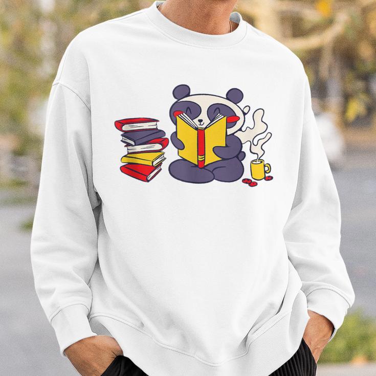 Panda Reading Bear Read Books Cute Sweatshirt Gifts for Him