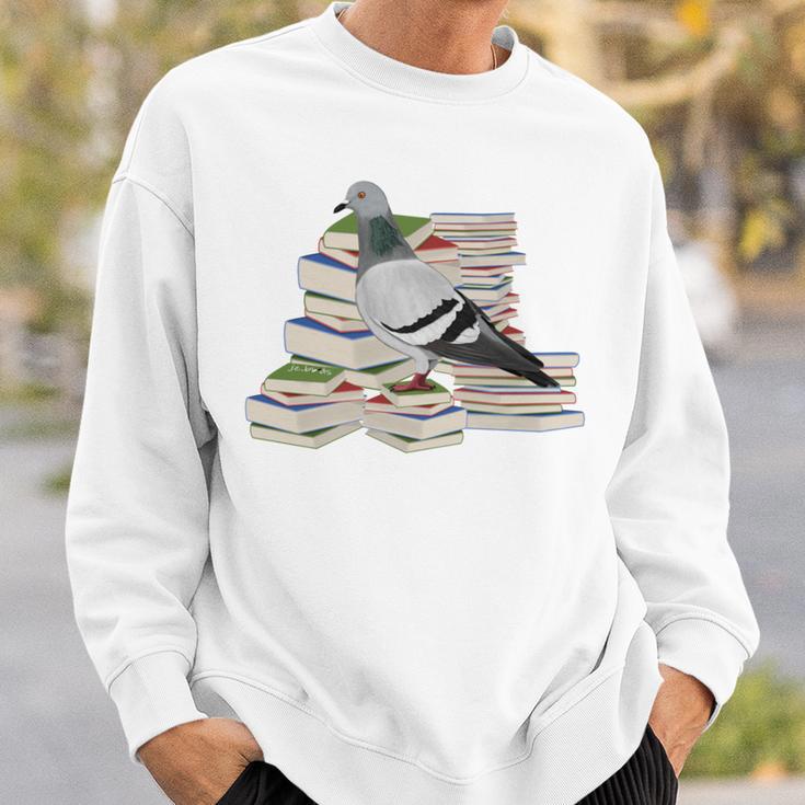 Pigeon Birds And Books Reading Bird Watching Bookworm Sweatshirt Gifts for Him