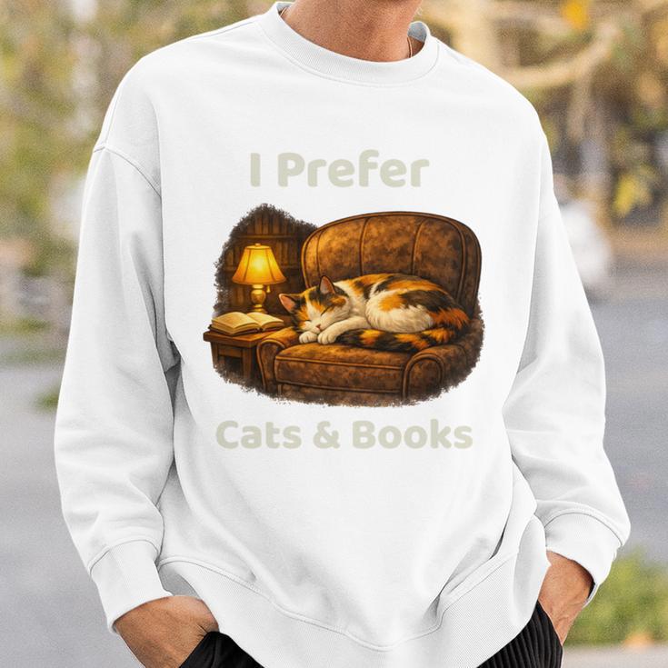 I Prefer Cats & Books – Calico Cat And Book Sweatshirt Gifts for Him I Prefer Cats & Books – Calico Cat And Book Sweatshirt Gifts for Him