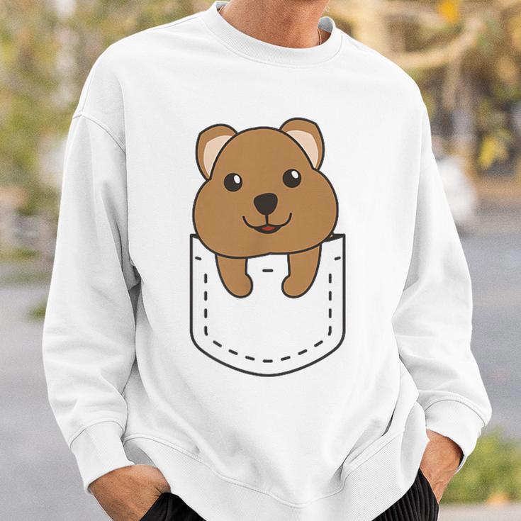 Quokka In Pocket かわいいクオッカ 胸ポケットクオッカ スウェットシャツ 彼への贈り物