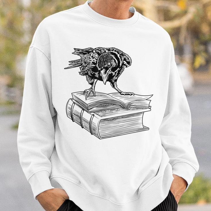 Raven Crow Book Aesthetic Dark Academia Bookworm Sweatshirt Gifts for Him Raven Crow Book Aesthetic Dark Academia Bookworm Sweatshirt Gifts for Him