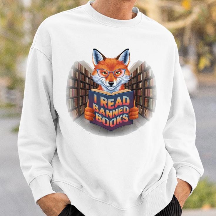 I Read Banned Books Sly Fox Reading Books Sweatshirt Gifts for Him