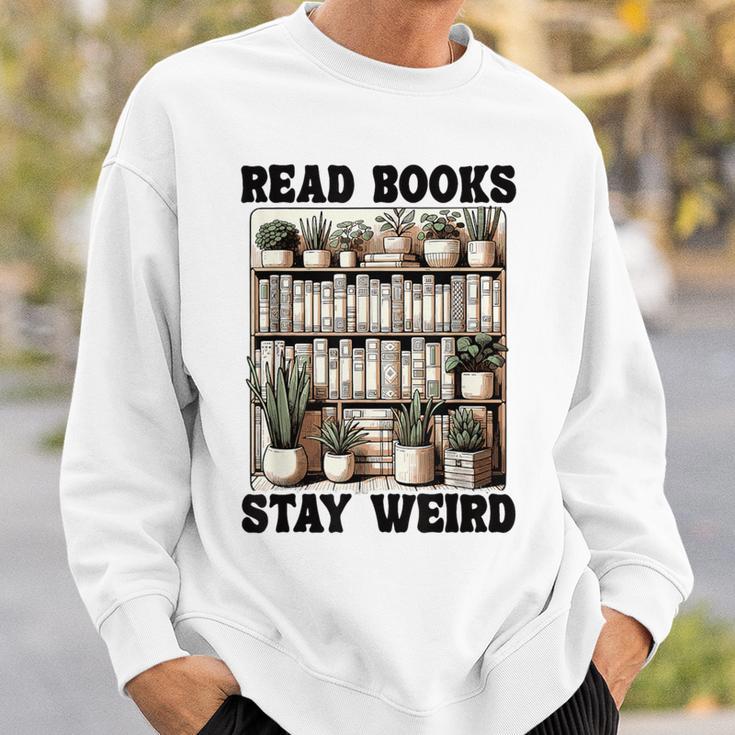 Read Books Stay Weird Book Lover Reading Sweatshirt Gifts for Him