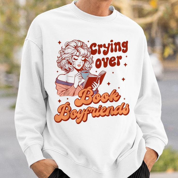 Reading Book Lover Bookish Crying Over Book Boyfriends Sweatshirt Gifts for Him