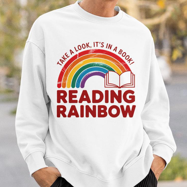 Reading Book Rainbow Literacy Learning Premium Tri-Blend Sweatshirt Gifts for Him
