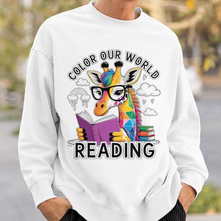 Reading Colors Our World Color Our World 2026 Reading Book Premium Tri-Blend Sweatshirt Gifts for Him