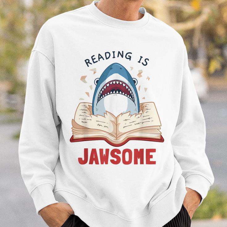 Reading Is Jawsome Bookworm Shark Book Lover For Kids Sweatshirt Gifts for Him