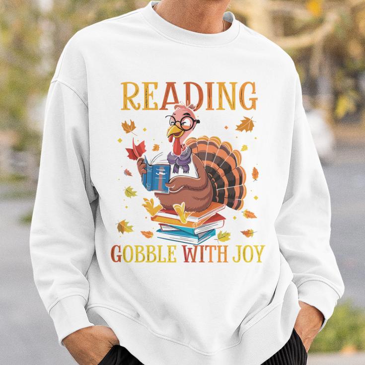 Reading Makes Me Gobble With Joy Turkey Reading Book L Sweatshirt Gifts for Him