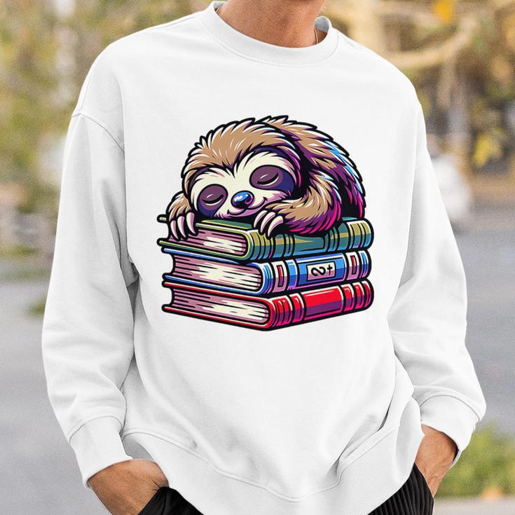Reading Muffler Sloth On Stack Of Books Premium Tri-Blend Sweatshirt Gifts for Him