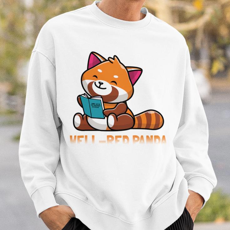 Well Red Panda Shirt Bookworm Reading Books Panda Sweatshirt Gifts for Him