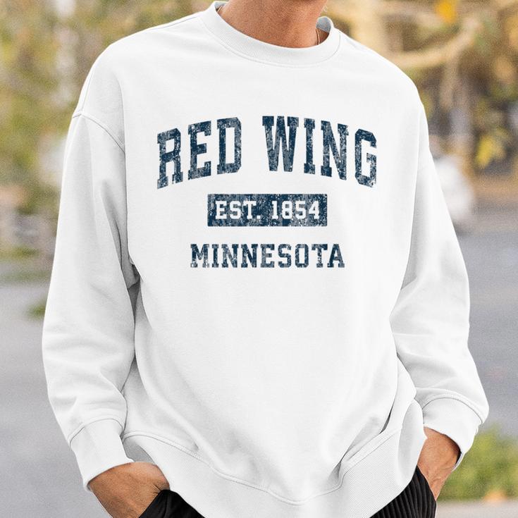 Red Wing ミネソタ Mn ヴィンテージ スポーツデザイン ネイビー プリント スウェットシャツ 彼への贈り物