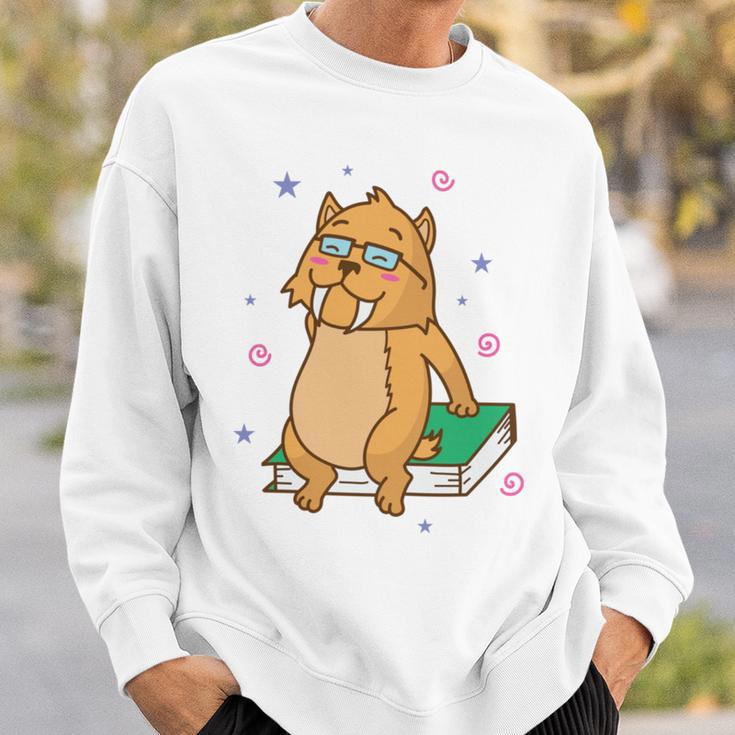 Sabre-Toothed Tiger Loves Books Wildcat Sweatshirt Gifts for Him