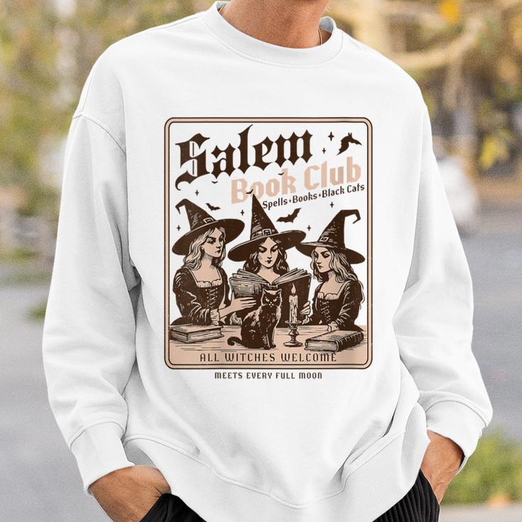 Salem Book Club Bookish Halloween Retro Salem Witch Book Sweatshirt Gifts for Him