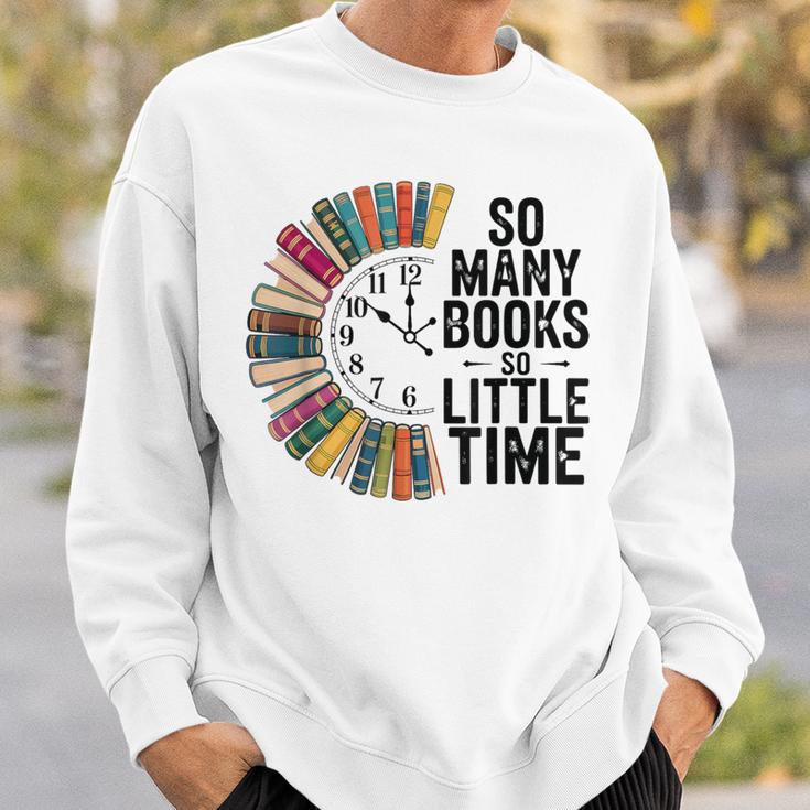 So Many Books Little Time Retro Bookish Book Lover Sweatshirt Gifts for Him