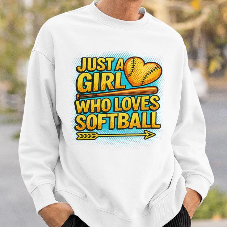Softball Just A Girl Comic Book Style Graphic For Teens Premium Tri-Blend Sweatshirt Gifts for Him