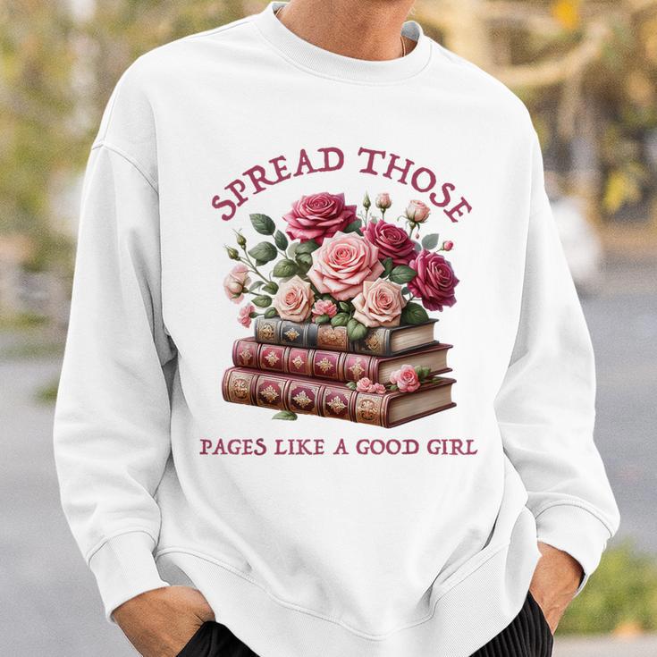 Spicy Books Spread Those Pages Like A Good Girl Dark Romance Sweatshirt Gifts for Him