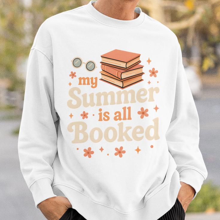 My Summer Is All Booked Book Lover Reading Vacation 2026 Comfort Colors Crop Top Sweatshirt Gifts for Him