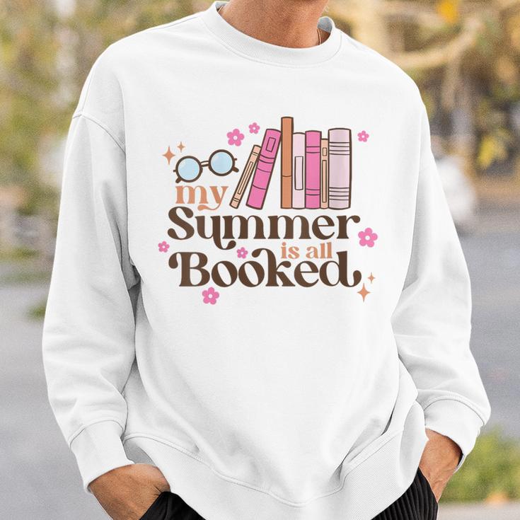 My Summer Is All Booked Retro Summer Book Lover Womens Girls Sweatshirt Gifts for Him