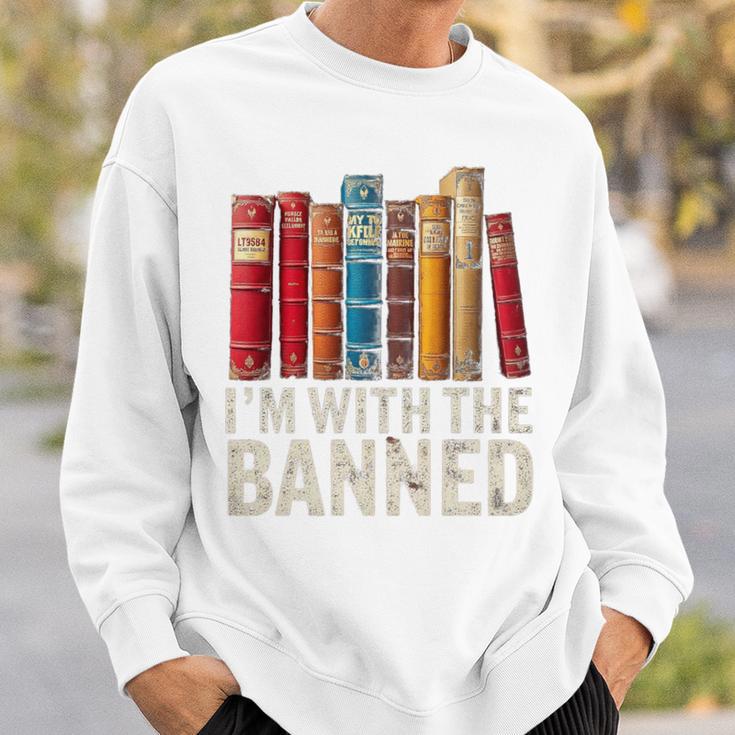 Support Banned Books Freedom I'm With The Banned Sweatshirt Gifts for Him