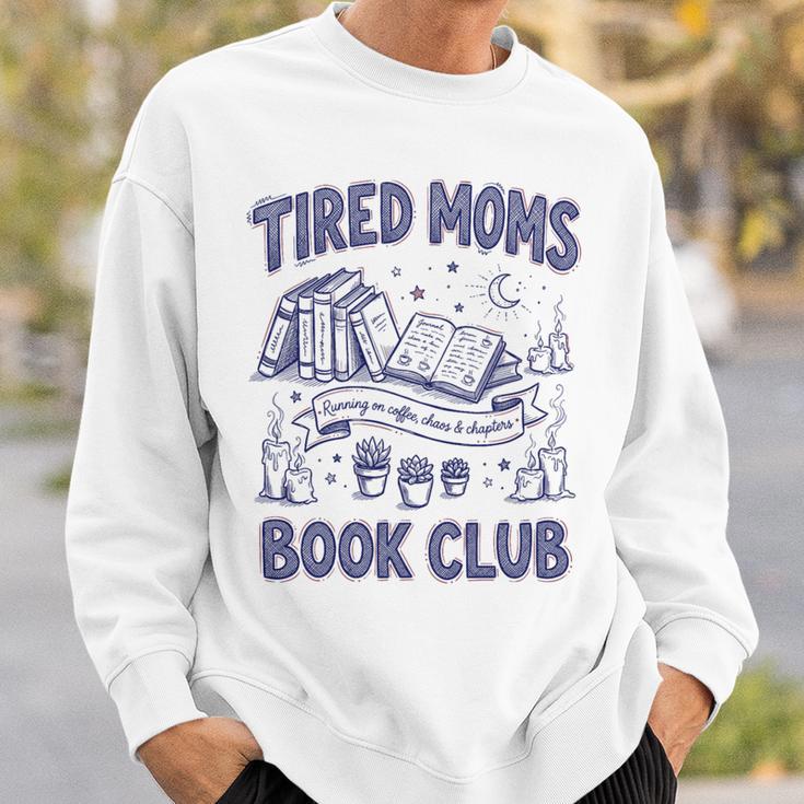 Tired Moms Book Club Coffee Chaos And Chapters Reader Premium Tri-Blend Sweatshirt Gifts for Him