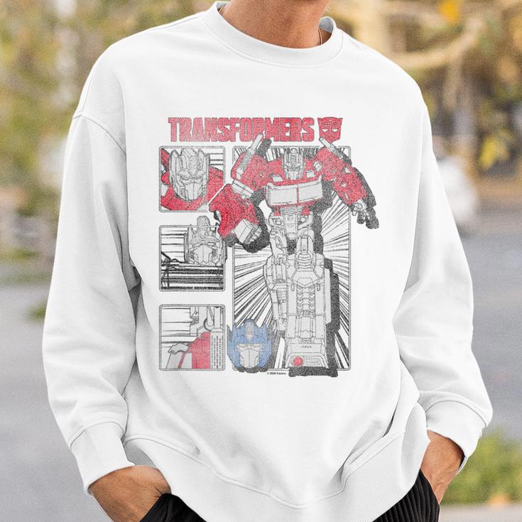 Transformers Optimus Prime Vintage Comic Book Style Panels Sweatshirt Gifts for Him