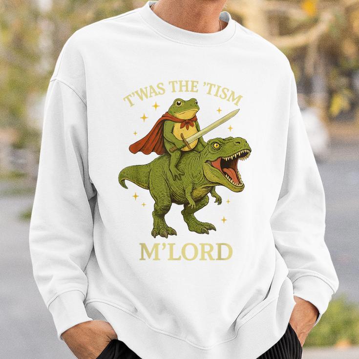 Twas The Tism M'lord Frog ライディング 恐竜 ファンタジー 中世 スウェットシャツ 彼への贈り物