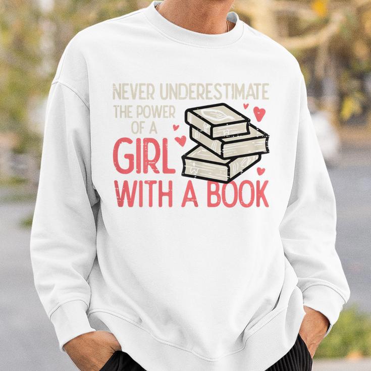 Never Underestimate Power Of Girl With Book Bookworm Women Sweatshirt Gifts for Him Never Underestimate Power Of Girl With Book Bookworm Women Sweatshirt Gifts for Him