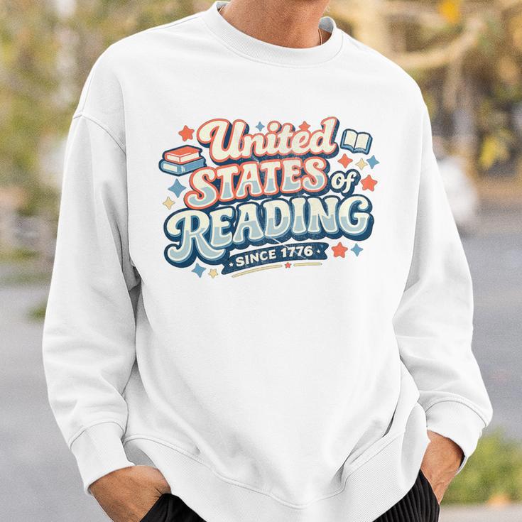United States Of Reading Patriotic Book Lover Premium Tri-Blend Sweatshirt Gifts for Him