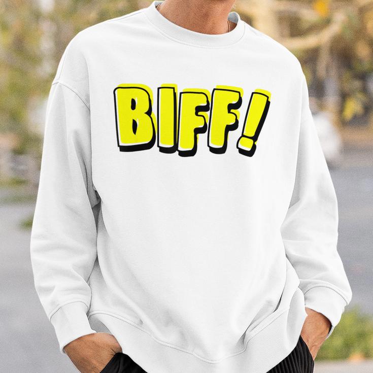 Vintage Comic Book Style Sound Effect Biff Sweatshirt Gifts for Him