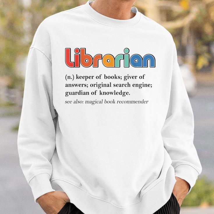 Vintage Librarian Definition Keeper Of Books Back To School Sweatshirt Gifts for Him