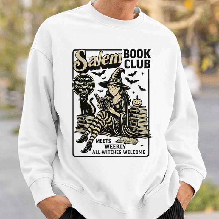 Vintage Salem Book Club Cat Bookish Spooky Halloween Sweatshirt Gifts for Him