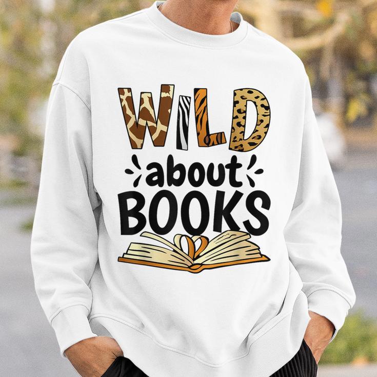 Wild About Books Booklover & Bibliophile Sweatshirt Gifts for Him