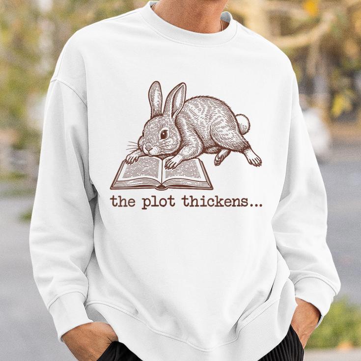 Women's Bookish Rabbit Reading Fiction Novel Book Vintage Bookworms Sweatshirt Gifts for Him