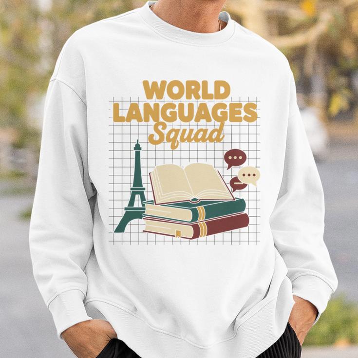 World Languages Squad Books Tower Performance Sweatshirt Gifts for Him World Languages Squad Books Tower Performance Sweatshirt Gifts for Him