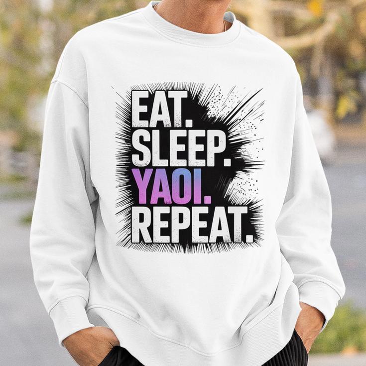 Yaoi Eat Sleep Repeat Manga Anime Book Premium Tri-Blend Sweatshirt Gifts for Him