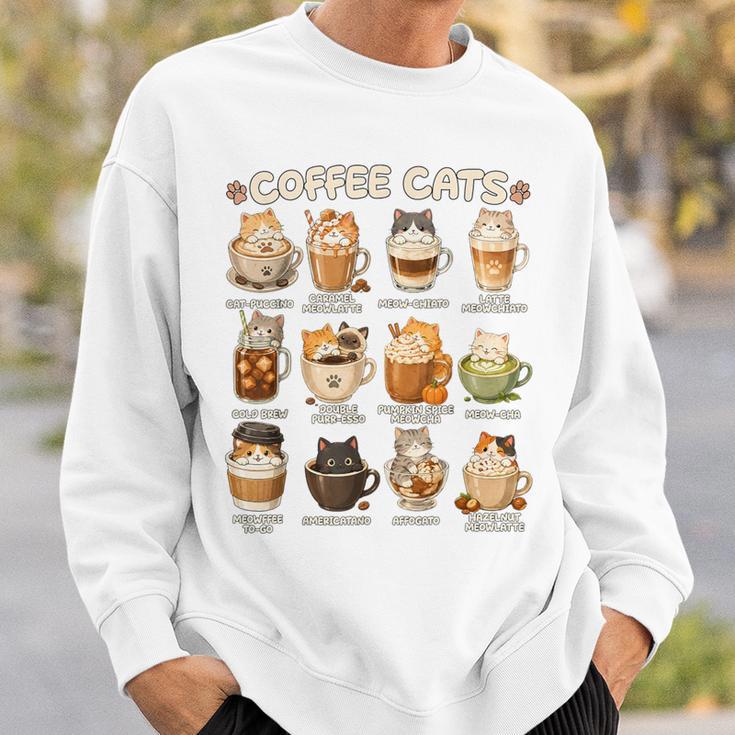 かわいいアニメコーヒー猫カプチーノかわいい猫カフェデザイン スウェットシャツ 彼への贈り物