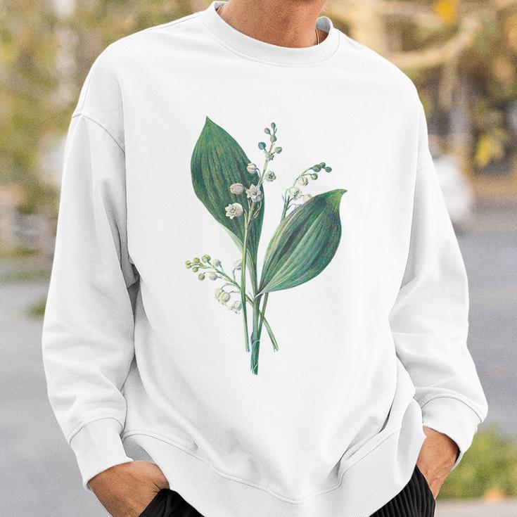 スズラン植物アートペインティングtシャツ スウェットシャツ 彼への贈り物