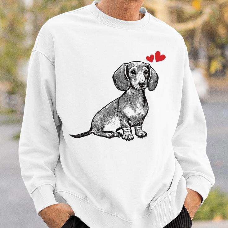 ダックスフンド かわいいダックスプリント 愛犬家グッズ Dachshund スウェットシャツ 彼への贈り物