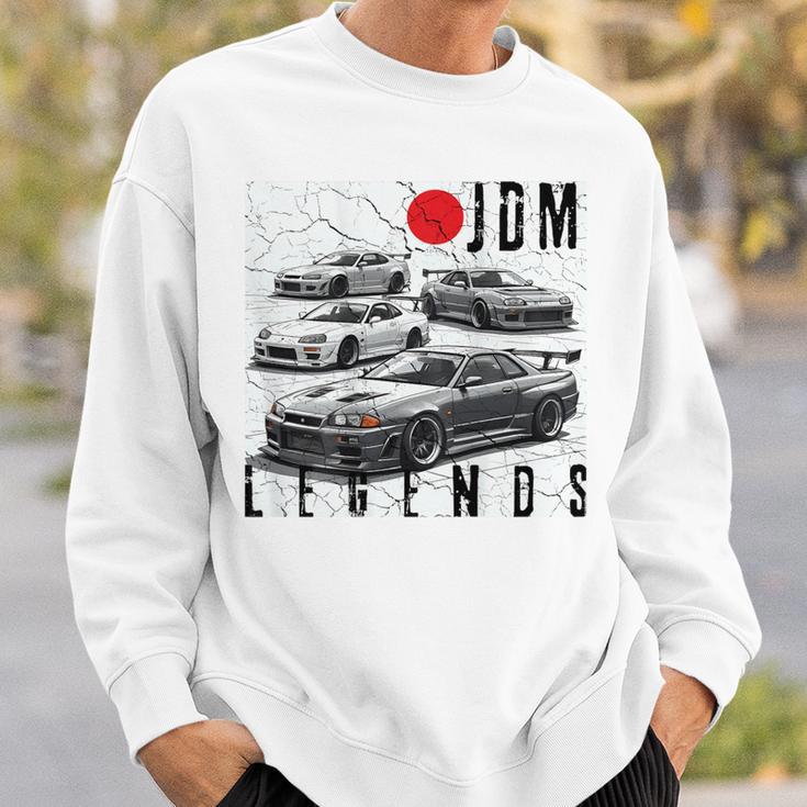 バックプリント ディストレス Jdm レジェンド レースカー 日本国旗 ギフト スウェットシャツ 彼への贈り物