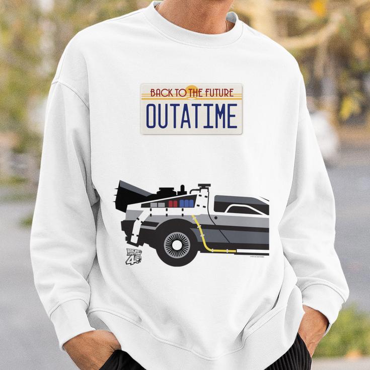 バック・トゥ・ザ・フューチャー Outatime ナンバープレート 長袖tシャツ スウェットシャツ 彼への贈り物
