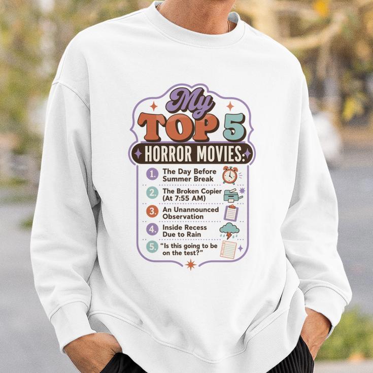 ホラー映画 教師 ユーモア 学校 映画 パロディ トップ5 長袖tシャツ スウェットシャツ 彼への贈り物