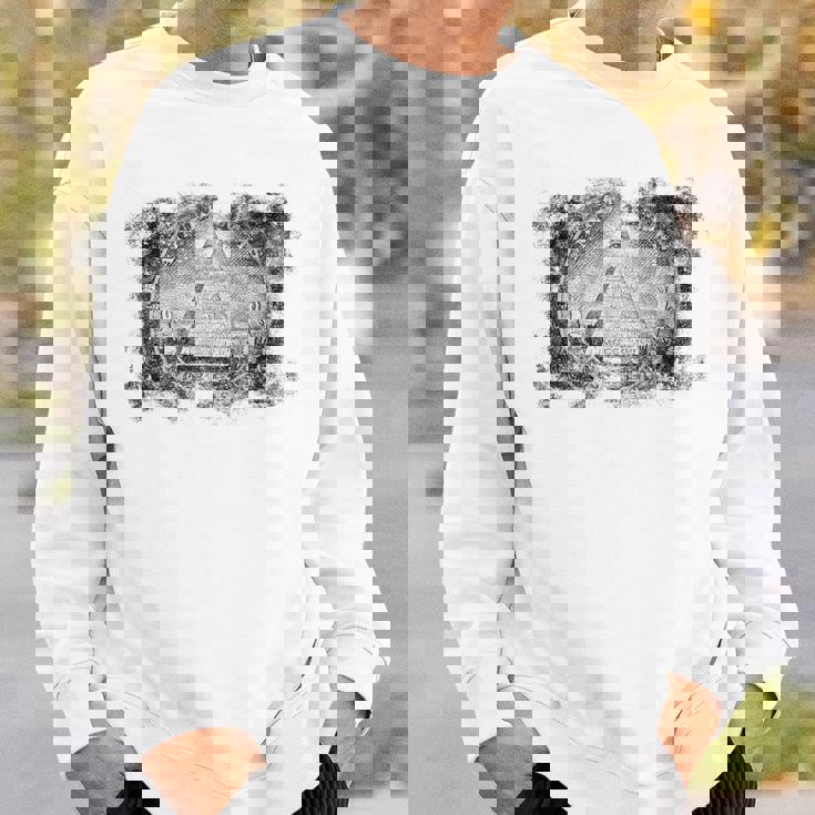 ヴィンテージ イルミナティ オールシーイング アイ ダラー フリーメイソン スウェットシャツ 彼への贈り物